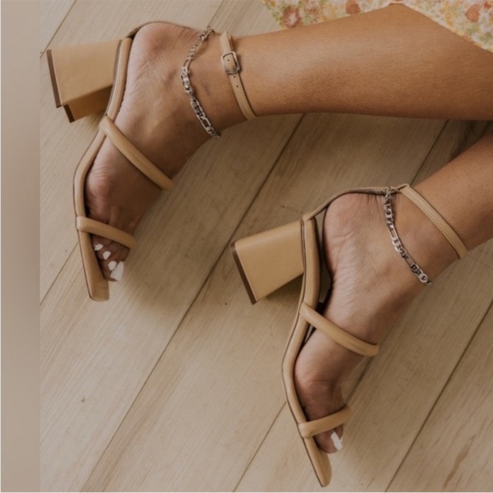 NEW Free People Parker Chain Heel Natural 39.5 - Picture 5 of 15